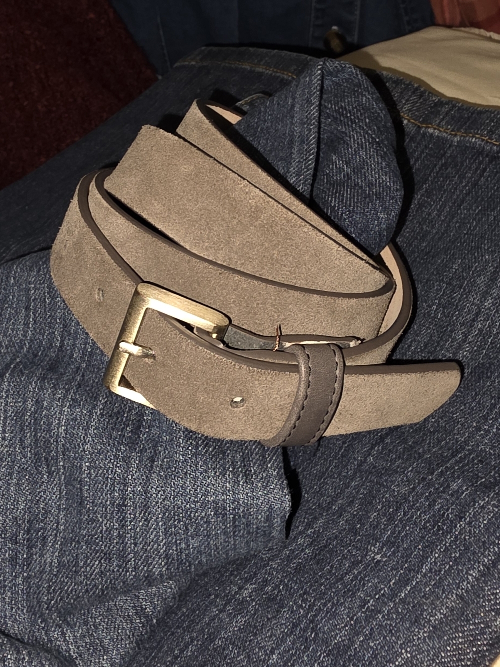 Women's Suede Belt with Classic Metal Buckle 1X XL Plus - Picture 2 of 8